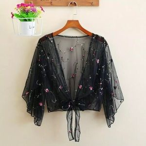 Floral Top Cardigan Blouse Cover Up